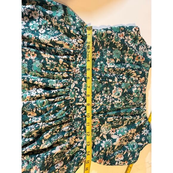 Land of the Free Women's Green Floral Tank Ruffled Lines Short Dress Large - Picture 10 of 13